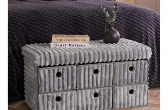 OHS Ribbed 6-Drawer Storage Chest – Grey