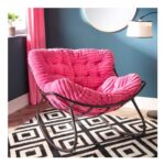 OHS Ribbed Faux Fur Rocking Chair – Hot Pink