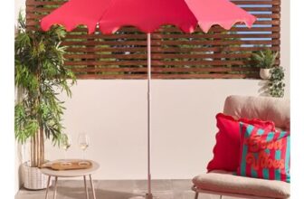 OHS Scallop Pink/Orange Edge Parasol