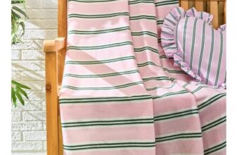 OHS Stripe Fleece Throw Pink and Green