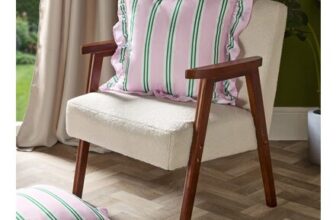 OHS Stripe Print Frill Cushion Covers – Pink/Green