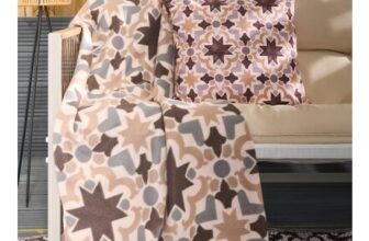 OHS Tile Print Fleece Throw – Natural