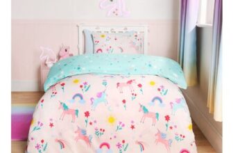 OHS Unicorn Magic Reversible Duvet Set Pink/Blue