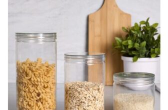 OHS round Clear Plastic Storage Jar, 3-Pack