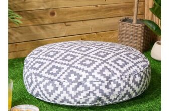 OHS round Geometric Indoor/Outdoor Cushion – Grey