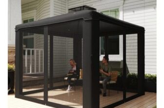 OUTSUNNY 3x3m Metal Gazebo, 2-Tier Roof