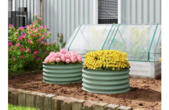 OUTSUNNY Set of 2 Raised Garden Bed Metal Planter Box with Safety Edging