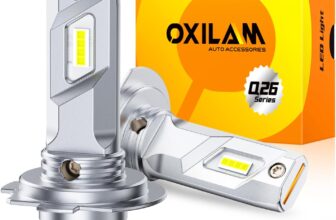OXILAM H7 LED Headlight Bulb, 32000LM 6500K Cool White, 1:1 Mini Design Non-Polarity, 3-Min Plug & Play, IP68 Waterproof H7 Led Bulb, Pack of 2