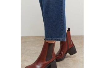 Oasis Barbara Real Leather Chunky High Heeled Chelsea Boots
