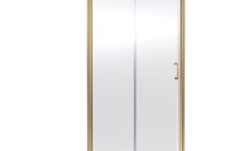 Oem Brushed Brass Single Sliding Shower Door 1200mm