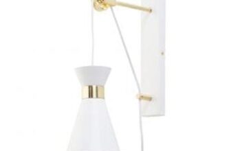 Olson Plug in Wall Light with Pulley Design, White