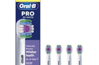 Oral-B Pro 3D White Electric Toothbrush Heads, Pack of 4, White