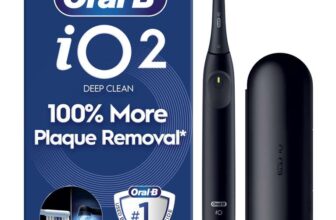 Oral-B iO2 Night Black Electric Toothbrush, 1 Toothbrush Head, 1 Travel Case, Designed by Braun