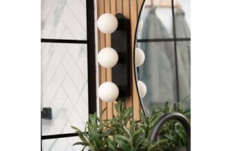 Orbital Matt Black Metal 3 Way Bathroom Ceiling Light with Opal Glass Shade