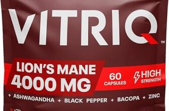 Organic Lions Mane and Ashwagandha KSM-66 Capsules, High Strength 4000mg Lions Mane Mushroom Extract and Ashwaghandha Root Extract, Supplement for Natural Calm & Stress Support, 1-a-Day – 60 Capsules