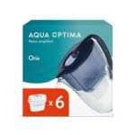 Oria Water Filter Jug Blue with 6 Water Filter Cartridges