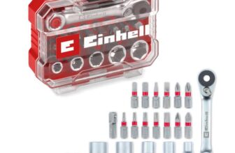 Original Einhell XS-CASE 21-piece bit and socket set (25 mm bits, sockets, quick-change bit holder, adapter) Sold by GLOBALTECH 1998 FBA