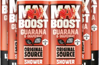 Original Source MAX BOOST Guarana & Grapefruit Shower Gel with 100% Natural Fragrance, Vegan Shower Gel, Paraben Free Body Shower Wash, Multipack of 6 x 400ml