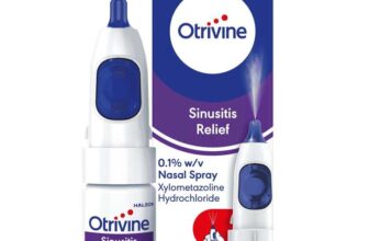 Otrivine Decongestant Nasal Spray, Nose Spray for Sinusitis & Blocked Nose Relief, 10ml