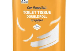 Our Essentials by Amazon Toilet Tissue Double Roll, 2-ply, 6 Rolls (1 Pack of 6), 400 Sheets per Roll