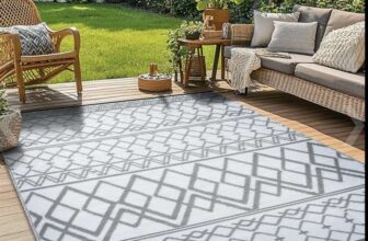 Outdoor garden rug Moroccan Grey & White 120x180cm