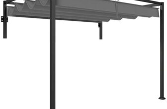 Outsunny 2 x 3(m) Wall Mounted Pergola with Retractable Roof, Dark Grey sold by Outsunny w/ code