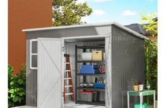 Outsunny 8.5x6ft Galvanised Steel Garden Shed with Foundation Kit