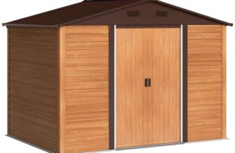 Outsunny 9.1×6.4ft Garden Shed, Wood Effect & Sliding door for Storage W/code – Sold by Outsunny (UK Mainland)