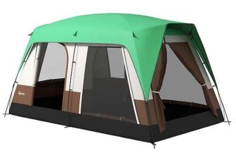 Outsunny Camping Tent with 3000mm Waterproof Rainfly & Screen Panels, Green 4 Birth Tent – Sold & Dispatched By MH Star
