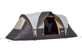 Outsunny Dome Camping Tent 5 to 6 Man Cream & Black – Sold & Shipped by MH STAR UK LTD