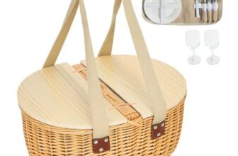 Outsunny Wicker Picnic Basket for 2