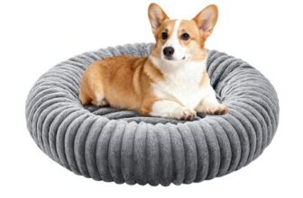 Oveppy Medium Donut Dog Bed with Removable Cover, 76x20cm
