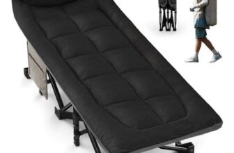 Overmont 28 Extra-Wide Folding Camp Bed, 550 Lb Capacity