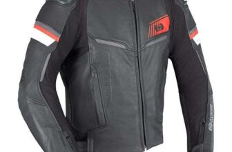 Oxford Cypher 1.0 Leather Mens Jacket – Black / White / Red