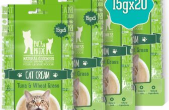 PACKN PRIDE Cat Treats, 20 x 15g (300g Total) Creamy Cat Lick Sticks -Tuna & Wheat Grass Flavor, Supports Cats Gastrointestinal Health, Helps Remove Hairballs