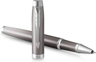 PARKER IM Writing Rituals Rollerball Pen, Grey Finish with Gradient, Chrome Trims, Fine Point, Black Ink, Gift Box