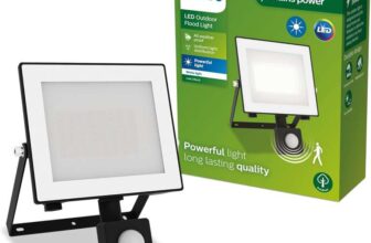 PHILIPS Lois Outdoor Floodlight with Sensor, 30 W, 3000 K, Black