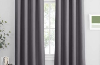 PONY DANCE Grey Blackout Thermal Insulated Curtains for Bedroom, 46 x 54 Inch Short Eyelet – Sold by RYB HOME EU / FBA