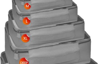 Packing Cubes from Small to Extra Large, Travel Organiser Set, 3 Extra Large, 1 Large, 1 Medium & 1 Small Travel Cubes Grey