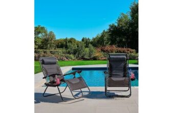 Pair of Outdoor Zero Gravity XXL Sun Loungers