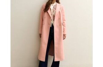 Pale Pink Double Breasted Midi Coat