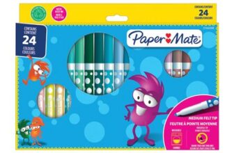 Paper Mate 24 Pack Childrens Washable Felt Tip Colour Pens