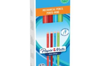 Paper Mate Non-Stop Mechanical Pencil 0.7mm HB Neon Barrels 12-Count