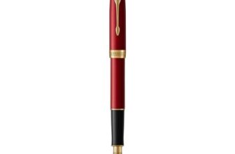 Parker Sonnet Fountain Pen in Red Lacquer with Gold Trim