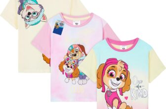 Paw Patrol Bluey T-Shirts for Girls & Toddlers, 3 Pack Cotton Crew Neck Kids Tee Tops, Soft Breathable Summer Clothing