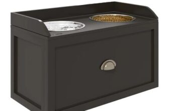 PawHut Stainless Steel Raised Dog Bowl