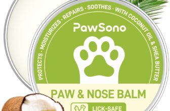 PawSono Lick-Safe Dog Paw & Nose Balm with Coconut Oil All-Natural Moisturizer & Soother for Dry, Cracked Pads & Snout Nose Butter for Bulldogs Cream & Wax for Horse Hoof