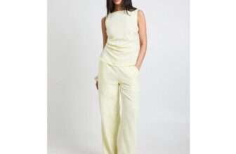Peached Ruched Sleeveless Trouser Co-Ord- Extra 10% Off, with Code: EXTRA