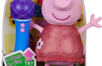 Peppa Pig, Sing With Me Peppa, Interactive Feature Plush, Musical Soft Toy with Microphone, Toys, Gift for Preschoolers