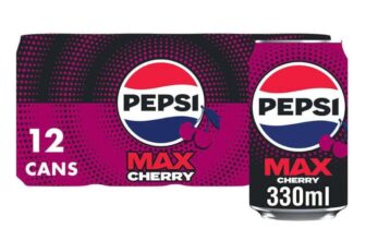 Pepsi Max Cherry – No Sugar – 12 x 330ml cans – £2.80 S&S